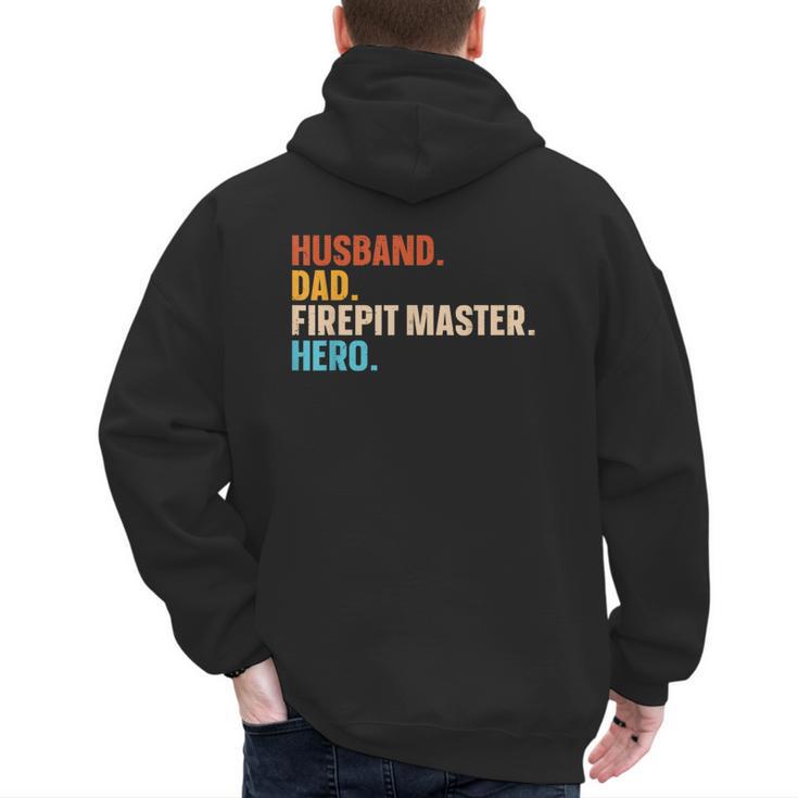 Husband Dad Firepit Master Hero Men's Hoodie Back Print