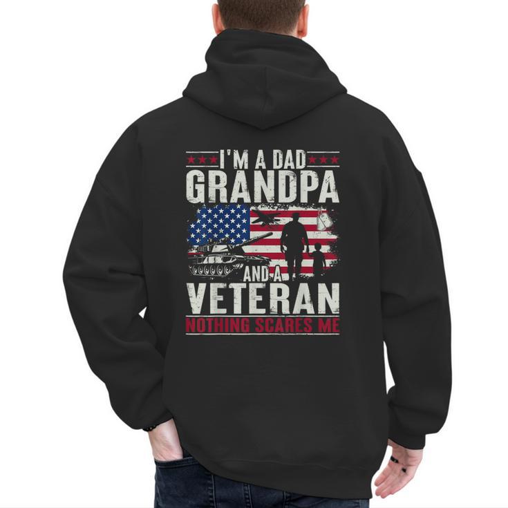 I'm A Dad Grandpa And Veteran Retro Papa Grandpa Men's Hoodie Back Print