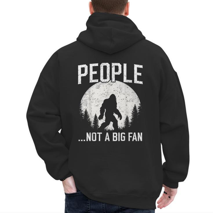 Introvert Bigfoot People Not A Big Fan Dad Joke Men's Hoodie Back Print