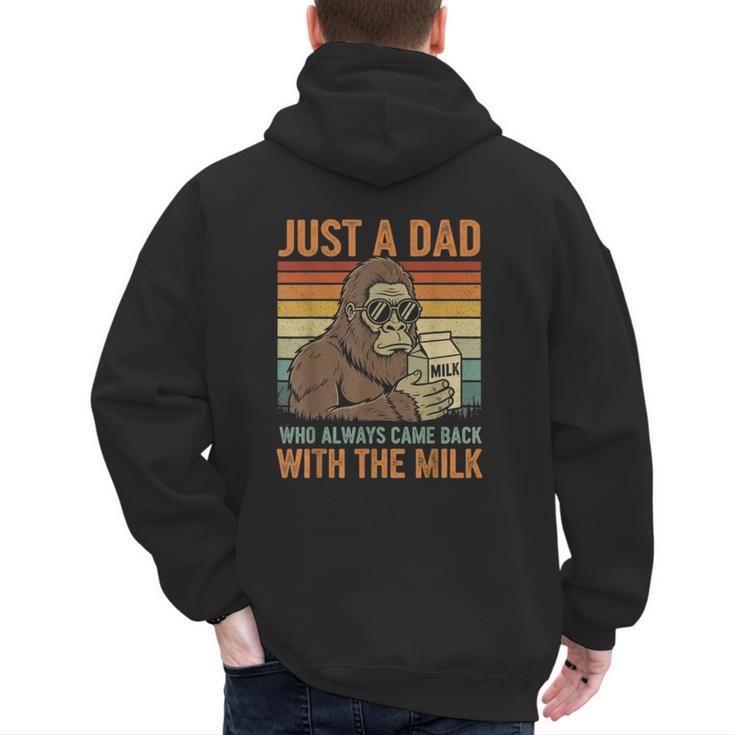 Just A Dad Who Always Came Back With The Milk Daddy Men's Hoodie Back Print