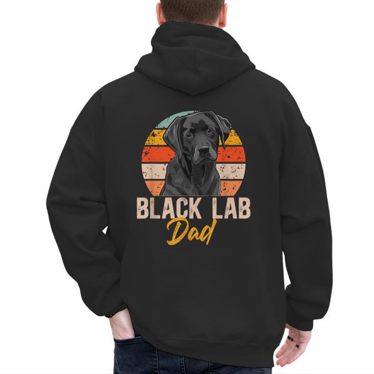 Lab Dad Retro Black Labrador Owner Men's Hoodie Back Print
