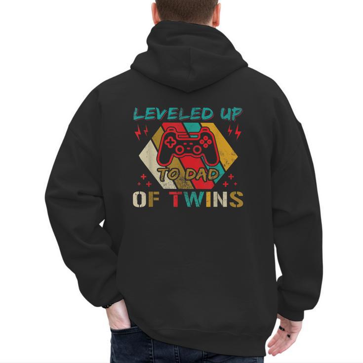 Leveled Up To Dad Of Twins Video Gamer Gaming Men's Hoodie Back Print