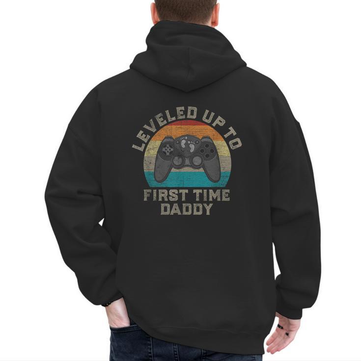 I Leveled Up To First Time Daddy Soon To Be Dad Men's Hoodie Back Print