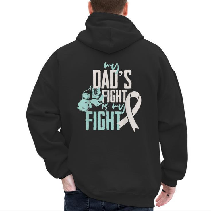 Lung Cancer Dad Ribbon Men's Hoodie Back Print