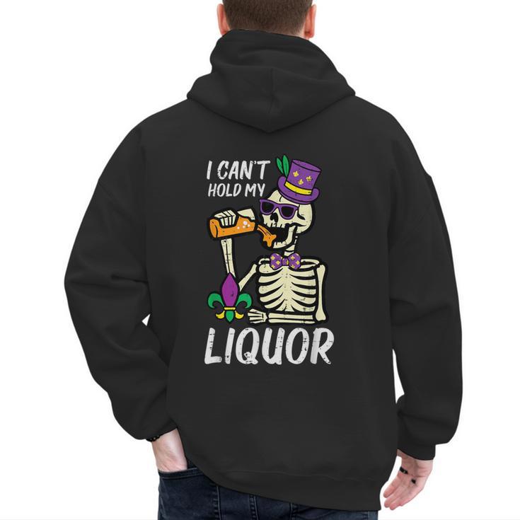 Mardi Gras Skeleton Cant Hold My Carnival Team Dad Men Men's Hoodie Back Print