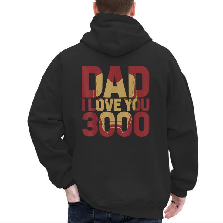 Marvel Iron Man Dad I Love You 3000 Text Fill Father's Day Small Men's Hoodie Back Print