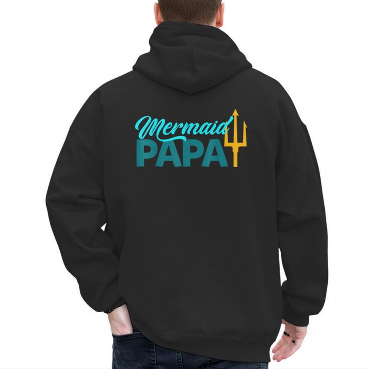 Mermaid Dad Mermaid Papa Grandpa Security Party Small Men's Hoodie Back Print
