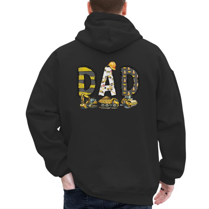 Mom And Dad Construction Birthday Boys Toddler Kids Family Men's Hoodie Back Print