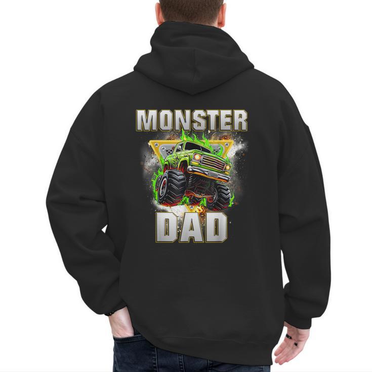 Monster Truck Dad Monster Truck Are My Jam Adults Kids Men's Hoodie Back Print
