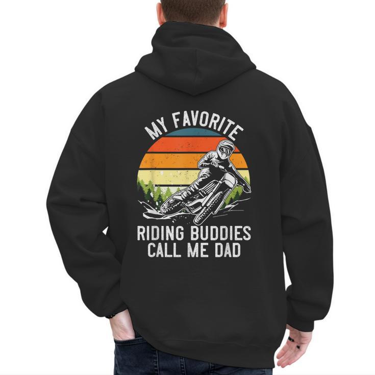 Motorcycle Dad Dirt Bike Shirt Motocross Riding Buddies Men's Hoodie Back Print