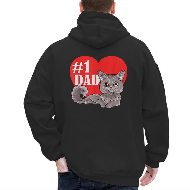 Nebelung Cat 1 Dad Father's Day Daddy Heart Decor For Men Women Kids Men's Hoodie Back Print