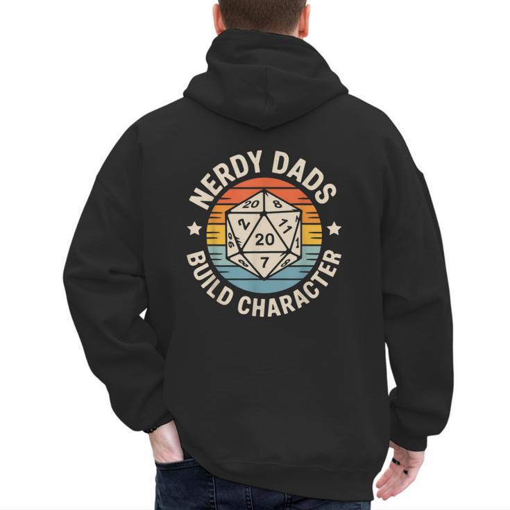 Nerdy Dads Build Character RPG Gaming Father's Day For Dad Men's Hoodie Back Print