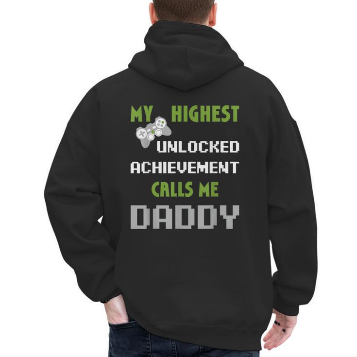 Nerdy Father Day Gamer Dad Daddy Men Love Video Gaming Men's Hoodie Back Print