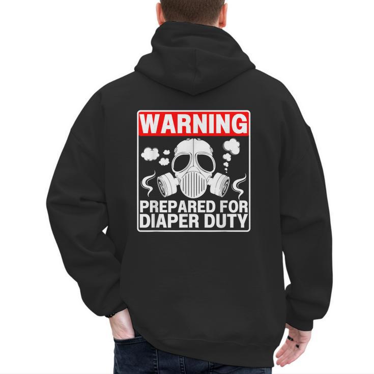 New Dad Prepared For Diaper Duty Daddy Diaper Duty Men's Hoodie Back Print