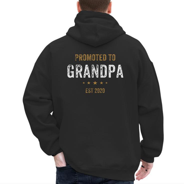 New For Dad Promoted To Grandpa Est 2020 Men's Hoodie Back Print