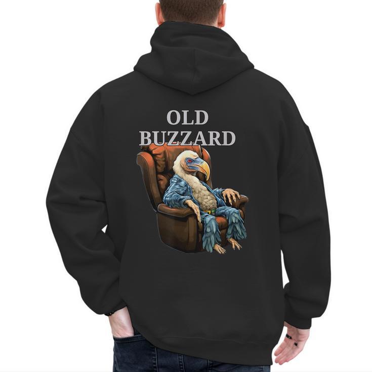 Old Buzzard Bird Old Man Grandpa Recliner Dads Joke Men's Hoodie Back Print