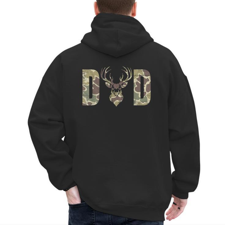 Old School Camo Dad Hunting Camouflage Deer Father's Day Men's Hoodie Back Print