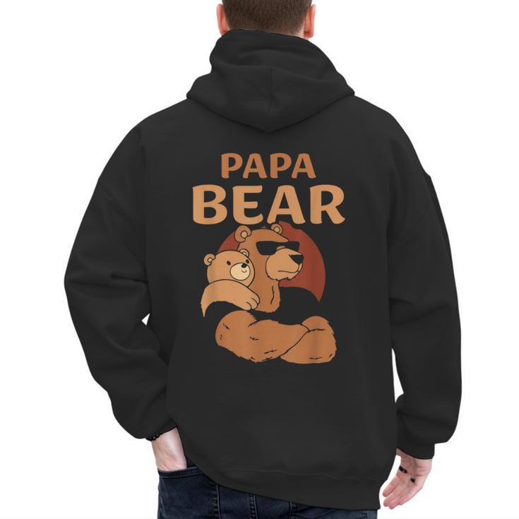 Papa Bear Bears Animal Pun Lover Dad Father Daddy Father's Men's Hoodie Back Print