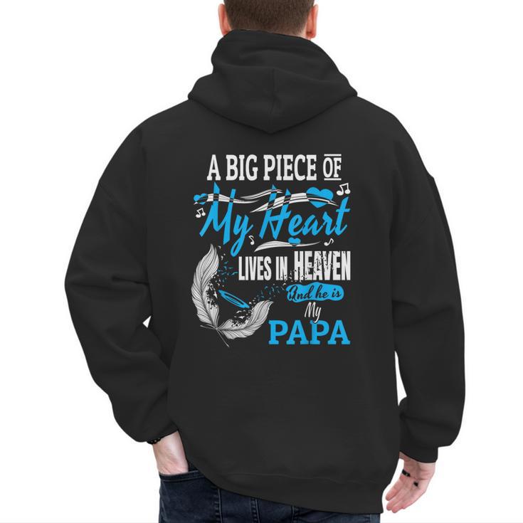 My Papa Lives In Heaven Shirt Memorial Day Papa Dad Grandpa Men's Hoodie Back Print