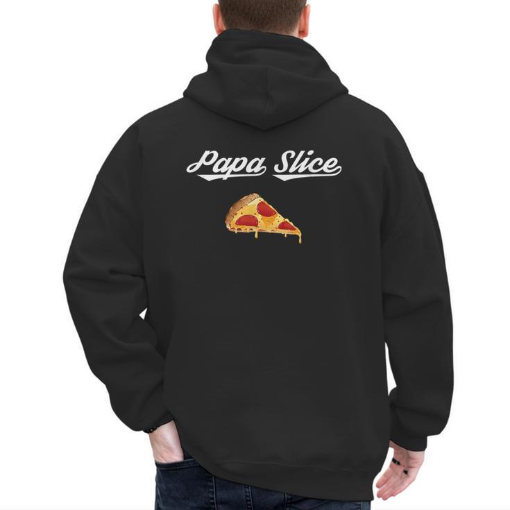 Papa Slice Pizza Belly Expectant Dad Pizza Pregnancy Reveal Men's Hoodie Back Print