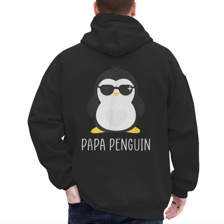 Penguin Papa Father's & Cute Dad Men's Hoodie Back Print