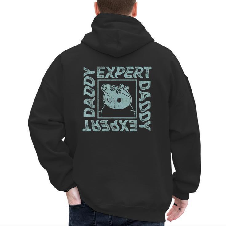 Peppa Pig Father's Day Expert Daddy Vintage Faded Box Logo Men's Hoodie Back Print