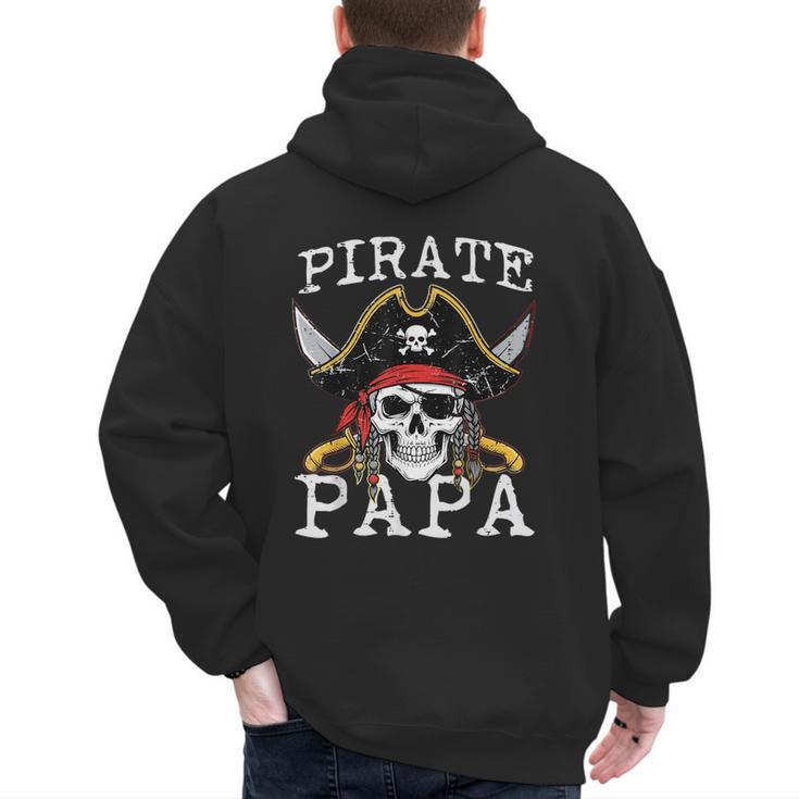 Pirate Papa Skull Family Matching Costume Dad Grandpa Men Men's Hoodie Back Print