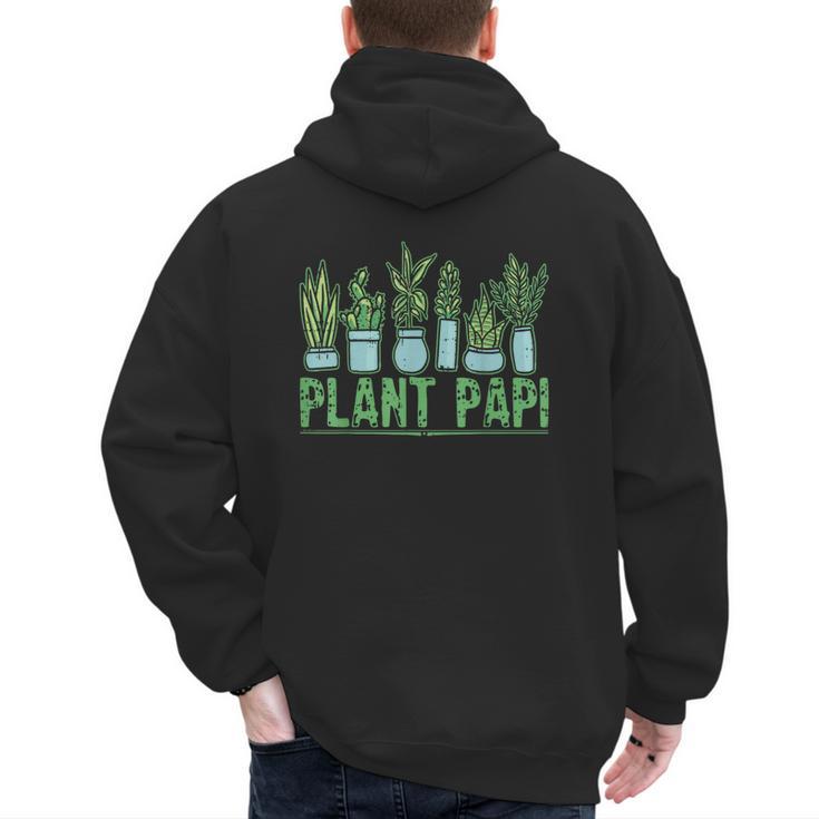 Plant Papi Daddy Father Gardener Gardening Father’s Day Men's Hoodie Back Print