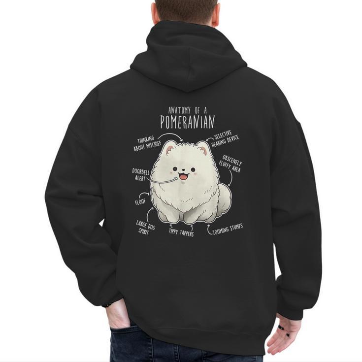Pomeranian Anatomy Cute Pet Pom Mom Dog Dad For Men Women Girls Kids Men's Hoodie Back Print