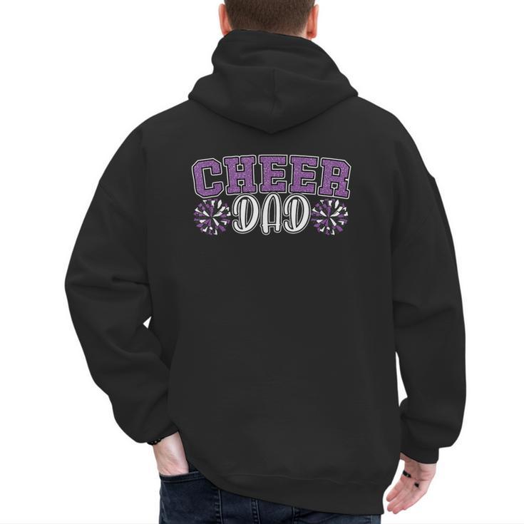 Proud Cheer Dad My Favorite Cheerleader Calls Me Dad Purple Men's Hoodie Back Print