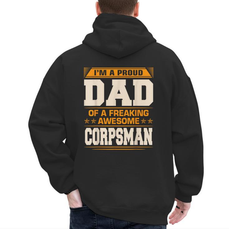 Proud Dad Of Awesome Corpsman Father's Day Men's Hoodie Back Print