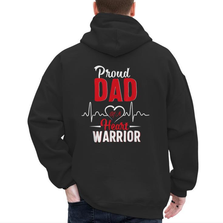Proud Dad Of a Heart Warrior CHD Awareness Gift Men's Hoodie Back Print