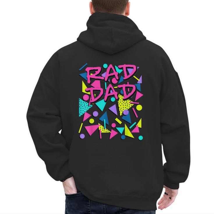 Rad Dad 80s Throwback Men's Hoodie Back Print