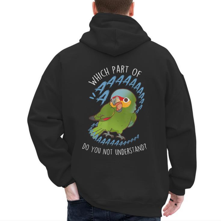 Red-Lored Amazon Parrot Aaaa Cute Pet Bird Mom Dad Men's Hoodie Back Print