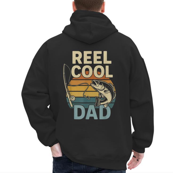 Reel Cool Dad Fathers Day Fishing Outdoors Men's Hoodie Back Print
