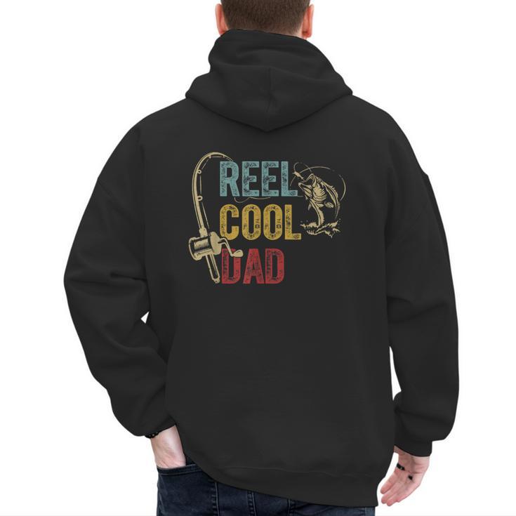 Reel Cool Dad Fishing Shirt Father's Day Fisherman Men's Hoodie Back Print