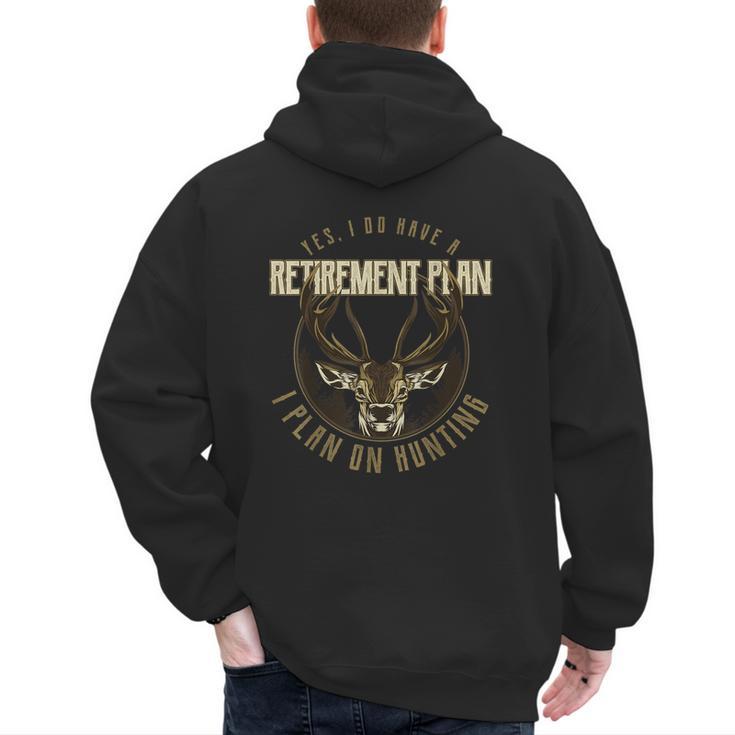 Retirement Grandpa Hunting Deer Elk Retired Hunter Dad Men's Hoodie Back Print
