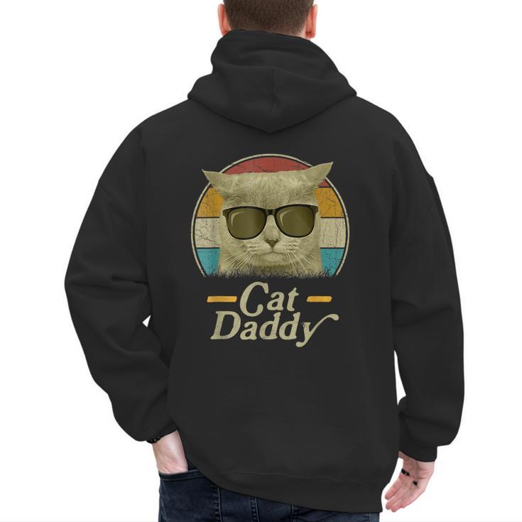 Retro Cat Daddy 80s 90s Style Sunglasses Men's Hoodie Back Print
