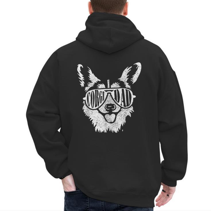 Retro Corgi Dad Dog Owner Pet Welsh Corgi Fathers Day Men's Hoodie Back Print