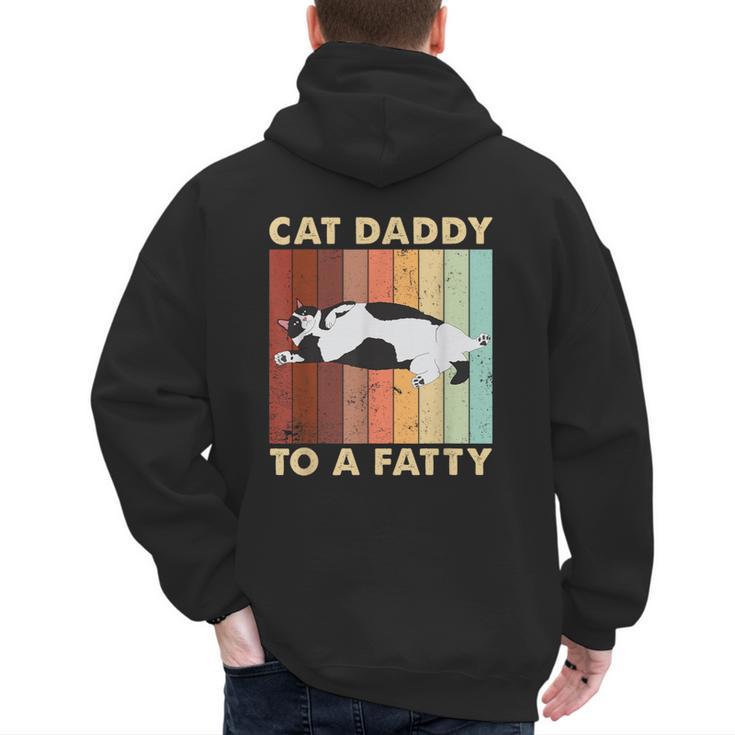 Retro Fat Chonk Dad Tee Cat Daddy To A Fatty Men's Hoodie Back Print
