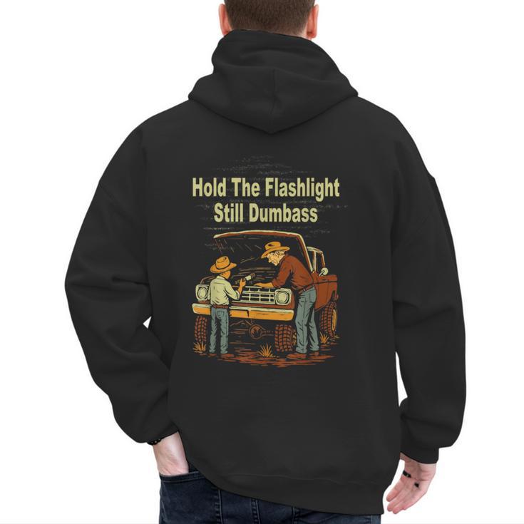 Retro Hold The Flashlight Still Dumbass Car Fixing Dad Son Men's Hoodie Back Print