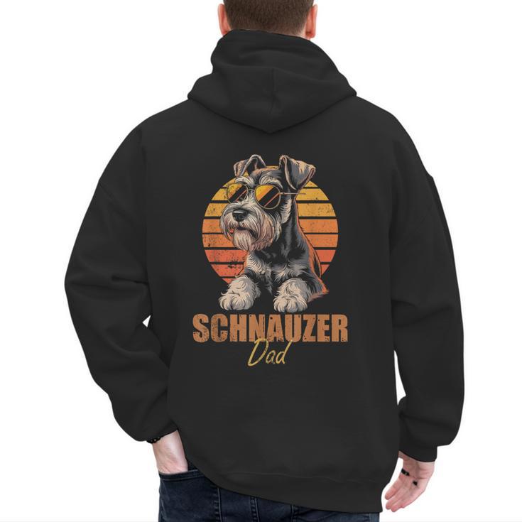 Retro Miniature Schnauzer Dad Vintage Dog Lovers Men's Hoodie Back Print