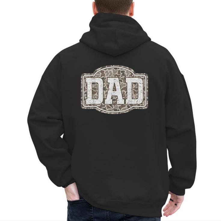 Retro Old Camo Dad Camouflage Hunting Season Father's Day Men's Hoodie Back Print