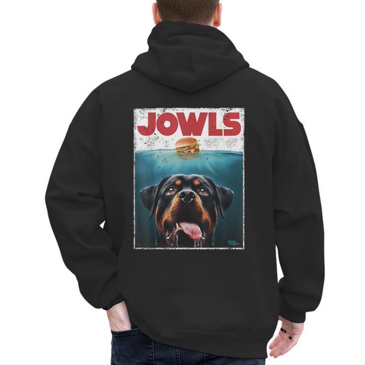 Rottie Rottweiler Jowls Burger Giant Tank Dog Mom Dad Men's Hoodie Back Print