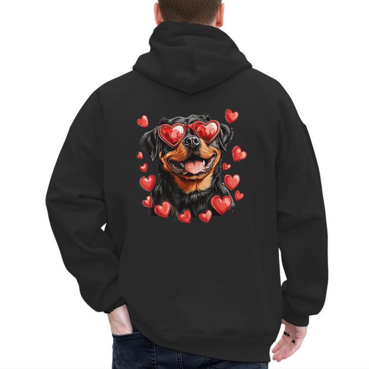 Rottweiler Heart Glasses Cute Rottie Dog Lover Mom Dad Kids Men's Hoodie Back Print