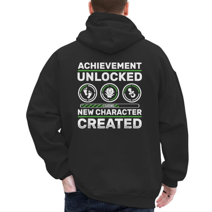 Schwangerschaft Verknden Geschenk Zocker New Character Created Pregnancy Announcement Dad Gamer Men's Hoodie Back Print