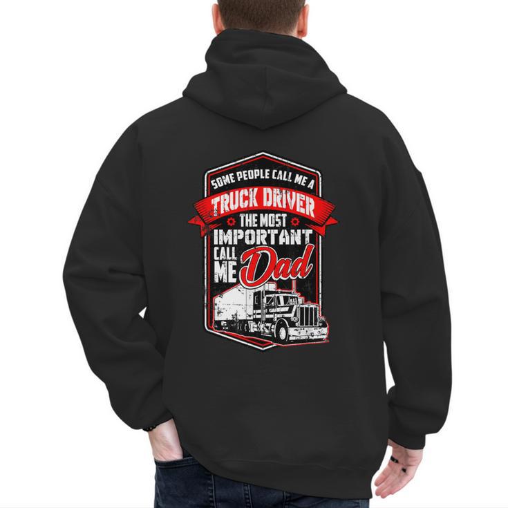 Semi Truck Driver  For Truckers And Dads Small Men's Hoodie Back Print