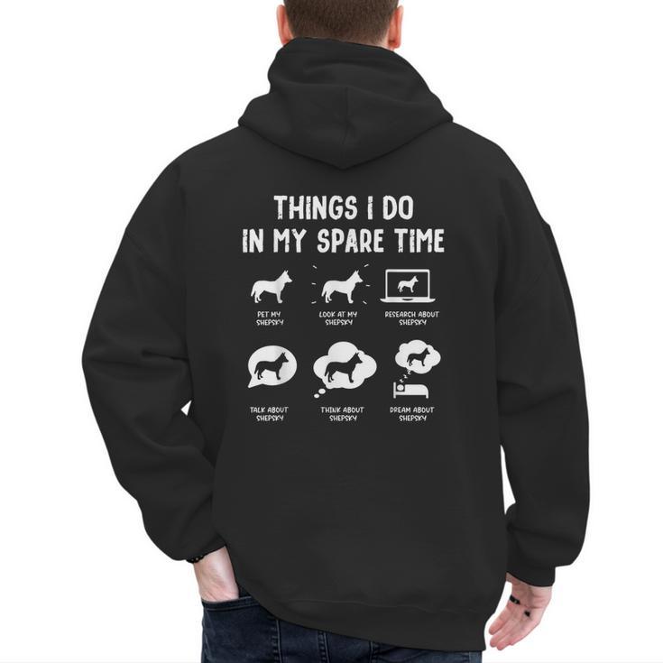 Shepsky Things Do Spare Time Dog Mom Dad Men's Hoodie Back Print
