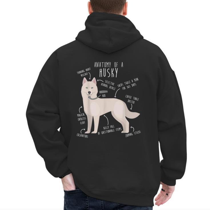 Siberian Husky Dog Anatomy Pet Mom Cute Dog Dad Men Women Kids Men's Hoodie Back Print