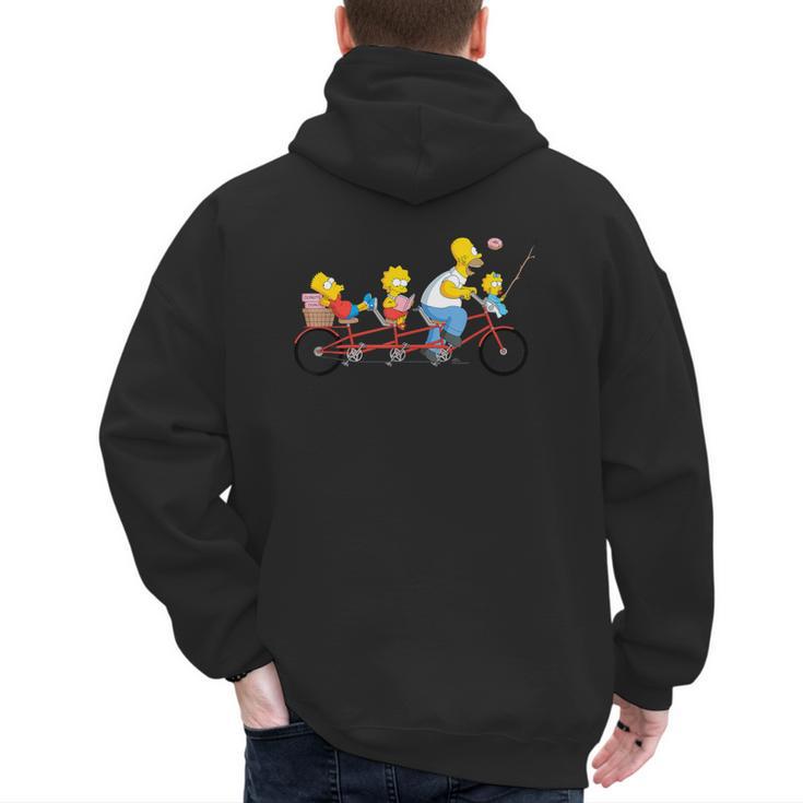 The Simpsons Father's Day Homer And Kids Bike Ride With Dad Men's Hoodie Back Print